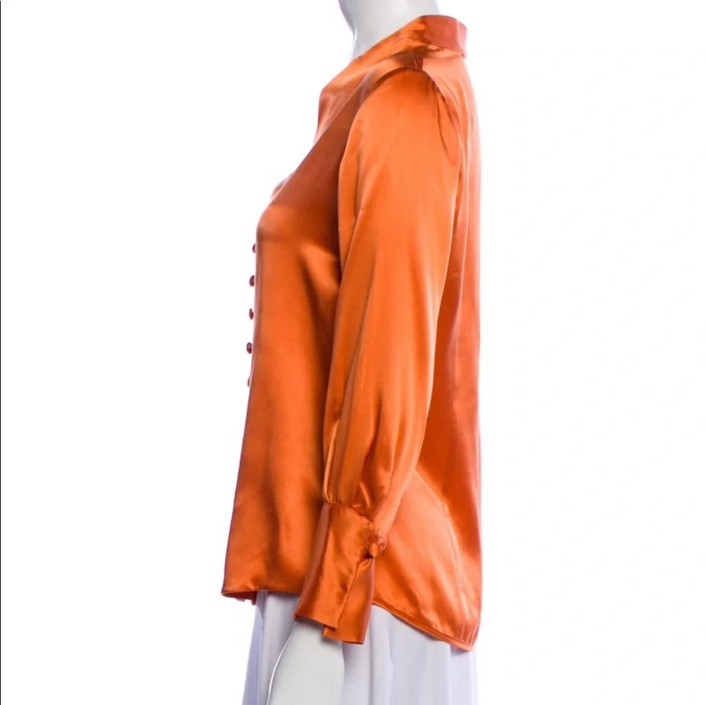Sylvia Heisel orange button up - small - Picture 2 of 3